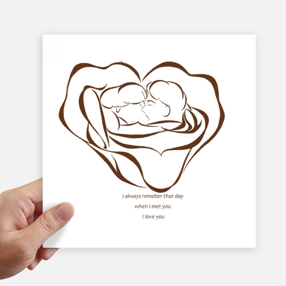 Autocollant carré de 20 cm rose Valentine sticker pour valise pc portable déco mur