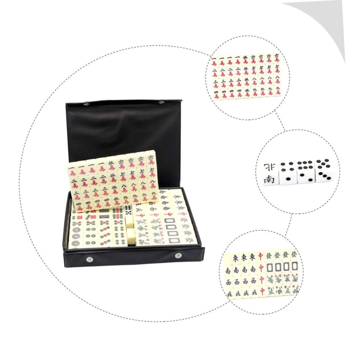 Tragbar Kleines Chinesisches Mahjong-Spielzeug Kompaktes Reisespiel für Zuhause und Partys Interaktives Tischspiel