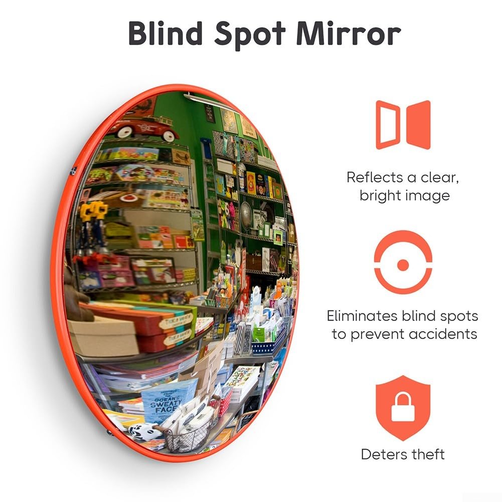 Convex PC Mirror Wide Angle Blind Spot Safety Mirror,For Traffic Corner Road Parking Garage Warehouse 12