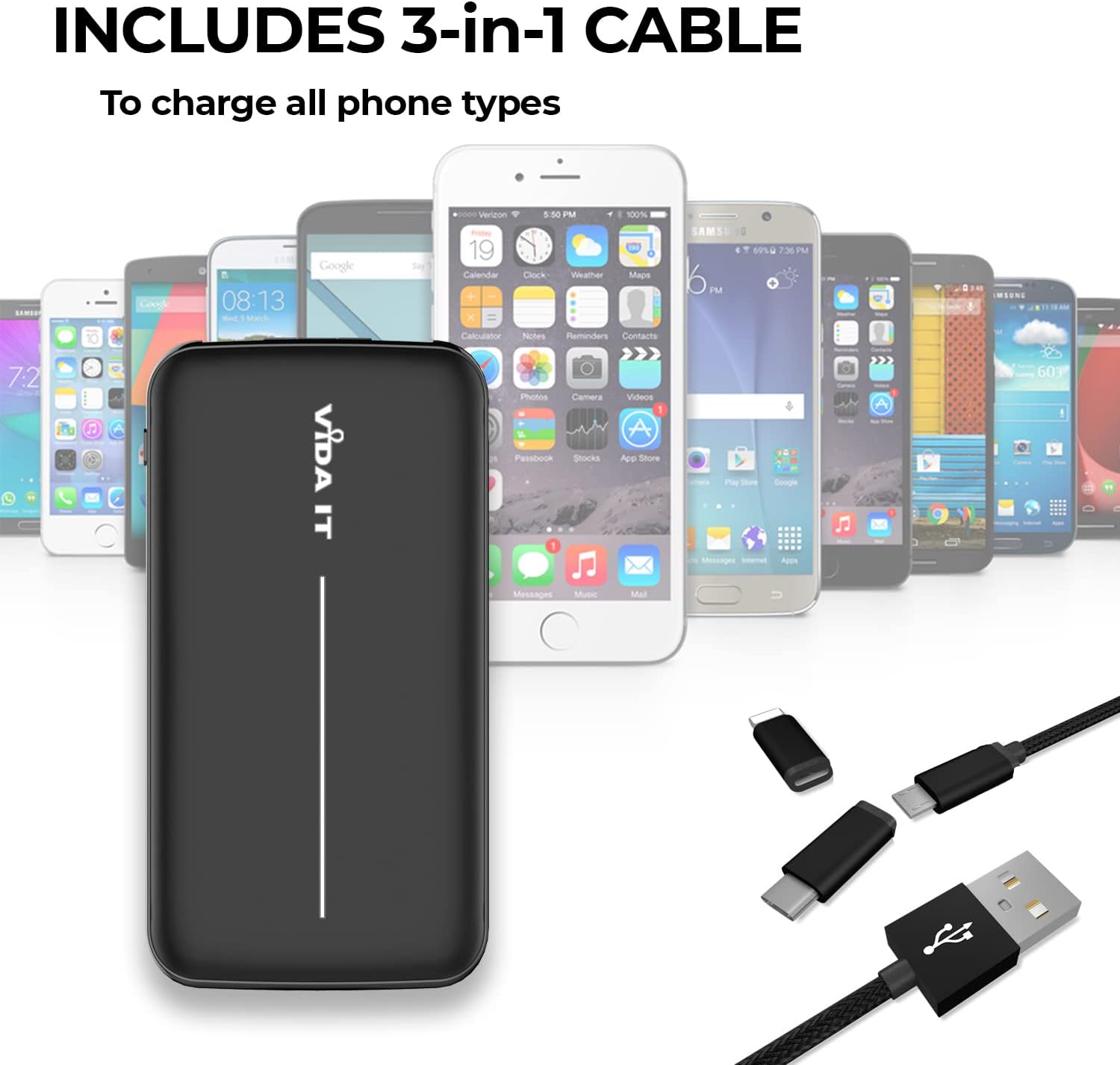 Slim USB 5V 2A Power Bank for Heated Clothing Vest Jacket Battery Pack for Heated Hoodie Coat 10000mAh Portable Phone Charger for iPhone Samsung Cellphone USBC Power Pack for Heated Seat Chair - Image 4