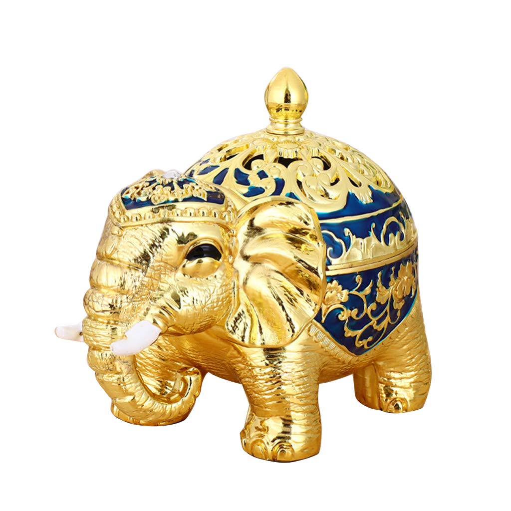 Tsophreniq Waterfall for Burner Metal Elephant Cones Sticks Holder Exquisite Figurine Statue Home Decor Gift Decor Elephant Holder for Cones