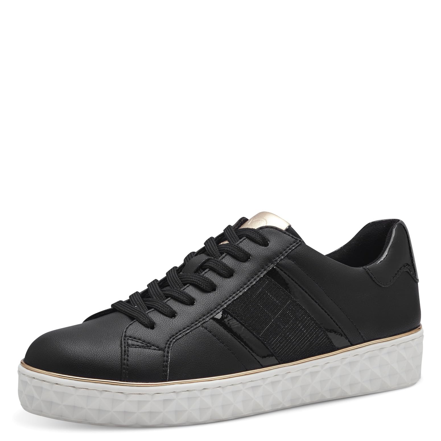 MARCO TOZZI Women's Trainers Flat Vegan Leisure, Black (Black Comb), 5 UK