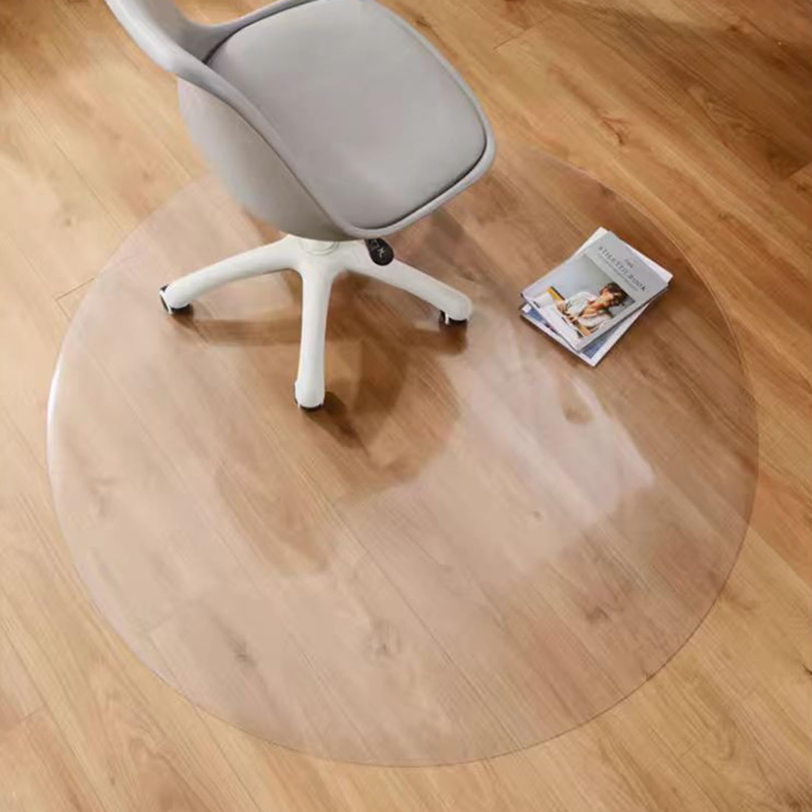 Tappetino protettivo per sedia da ufficio Trasparente, 1.0mm Tappeto Trasparente Rotondo Antiscivolo Impermeabile Tappetini per sedie per Pavimenti Duri-Diametro: Ø120cm