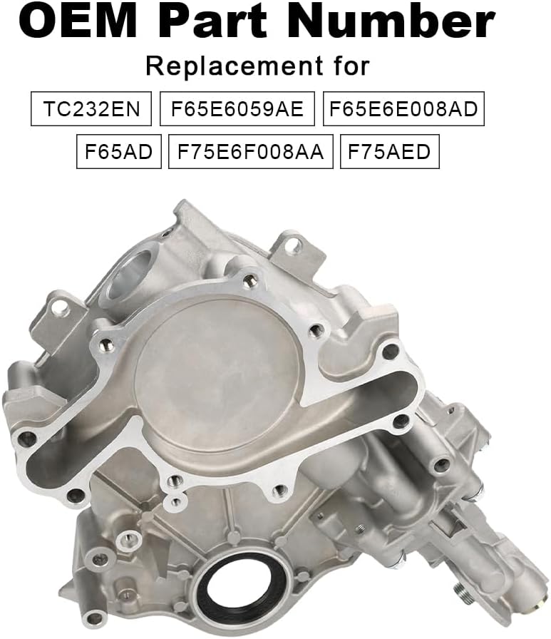 Timing Cover with Oil Pump Compatible with Ford F150 1997-2005, Ford Van 1997-203 E250, Freestar Monterey Monterey, Mercury Cougar 1996-1997 3.8L 4.2L Replacement for TC232EN, F65E6059AE
