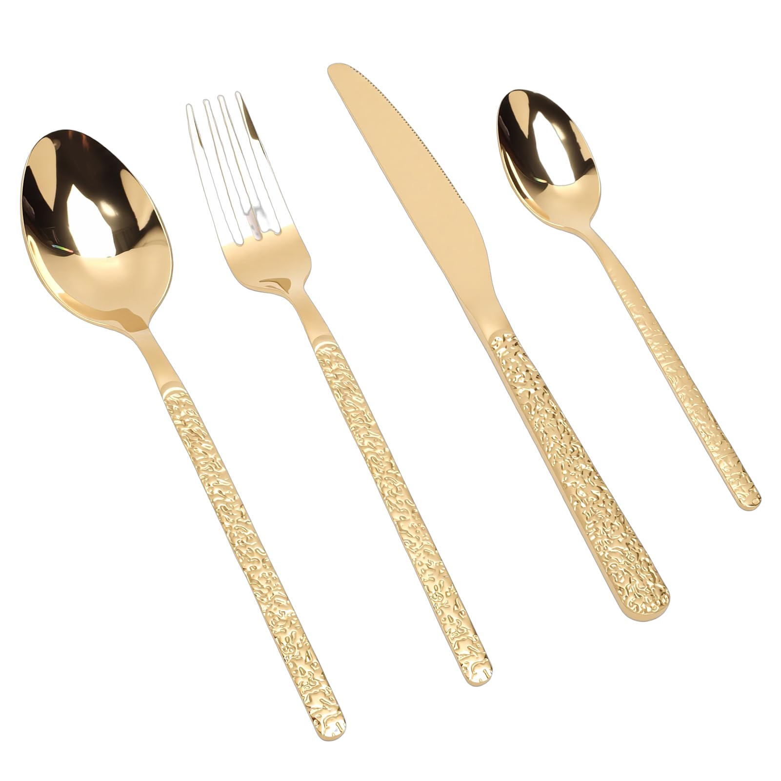 Sonew Juego de Cubiertos de Acero Inoxidable 18/10 de Primera Calidad para 6 Personas, Juego Completo de Cubiertos con Acabado Pulido Espejo, Utensilios Aptos para Lavavajillas para Restaurante,