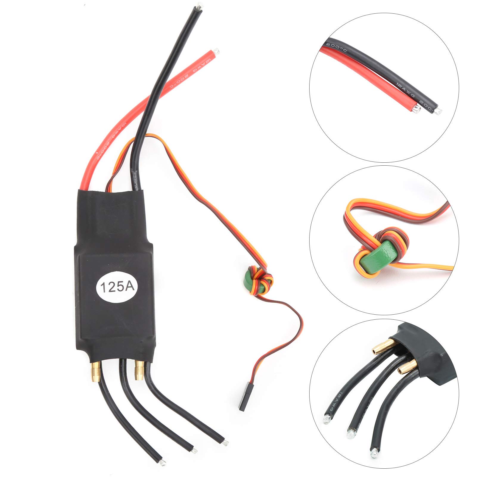 Topyond Brushless ESC, 125A 5V Speed ​​Controller Bürstenloser | Unterwasserstrahlruder, Geschwindigkeitsregler für RC-Boote, RC Auto Bootsteile