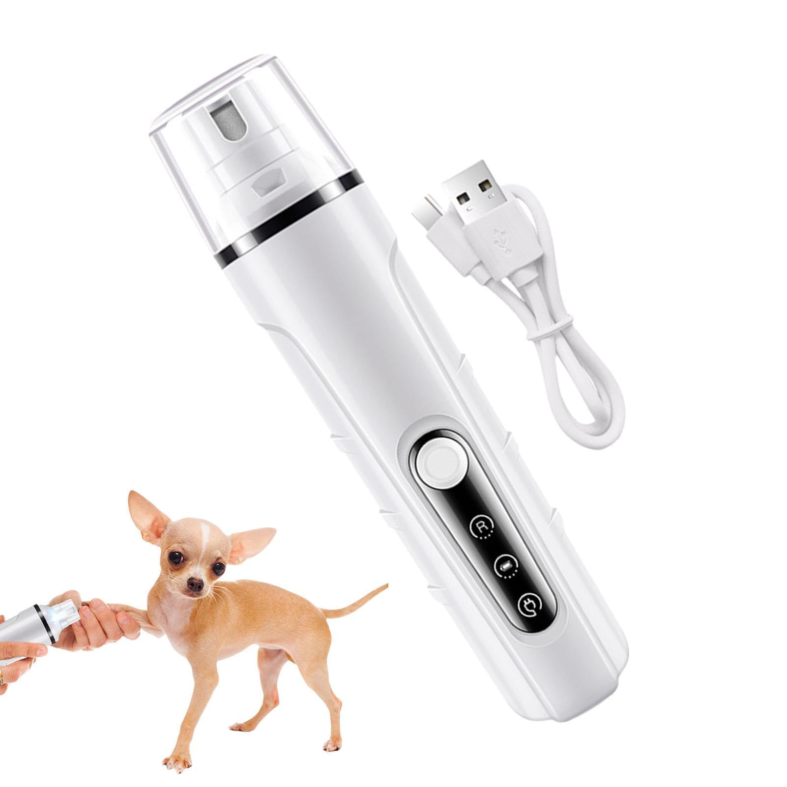 Molinillo de uñas para perros grandes, Quiet Pet Nail Grinder, LED Light Nail Grinder, Easy-To-Use Dog Nail Grinder, Pet Grooming Tool, Pet Nail Grinding Machine, Electric Nail File For Pets