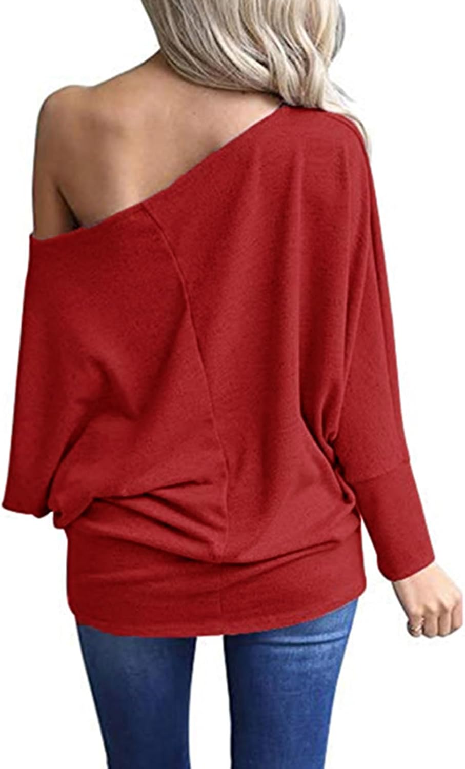 Poetsky Women's Long Sleeve Off Shoulder Tunic Tops Loose Casual Oversized Shirts Blouse - Image 5