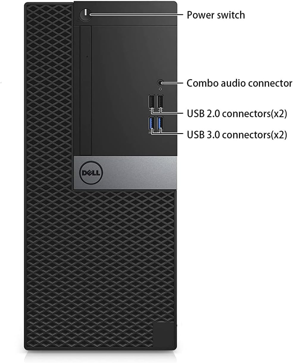 Dell OptiPlex 7040 Tower Desktop Computer PC, Core i5-6500T, 8GB RAM, 256GB SSD, USB WiFi, USB Bluetooth, Mouse and Keyboard, Windows 11 Pro (Renewed)