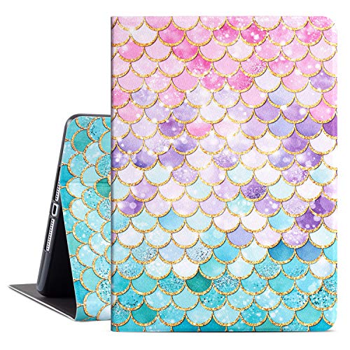 Drodalala iPad Air 2 Case for iPad 6th Generation, Lightweight 9.7 inch iPad Cover for 5th Generation iPad, Auto Sleep/Wake, Microfiber Lining PU Leather Case for Girls Kids, Pink Mermaid Fish Scale