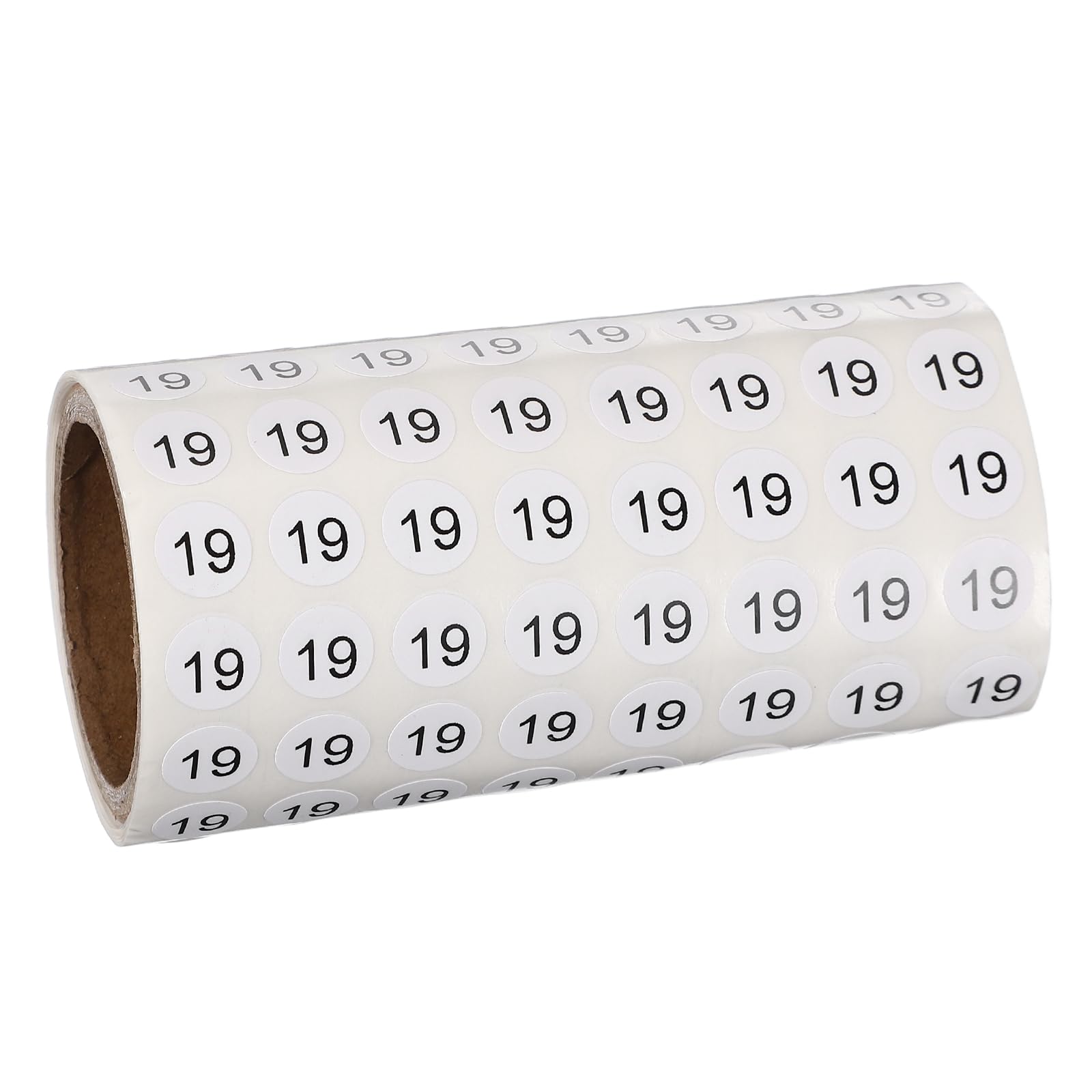 PATIKIL 1000pcs 0.4" Number Stickers, Mini Number 19 Sticker Numbers Labels Round Small Vinyl Self Adhesive Label Circle Decals 1 Roll Dots for Photo Album Poster Organize Inventory, Black