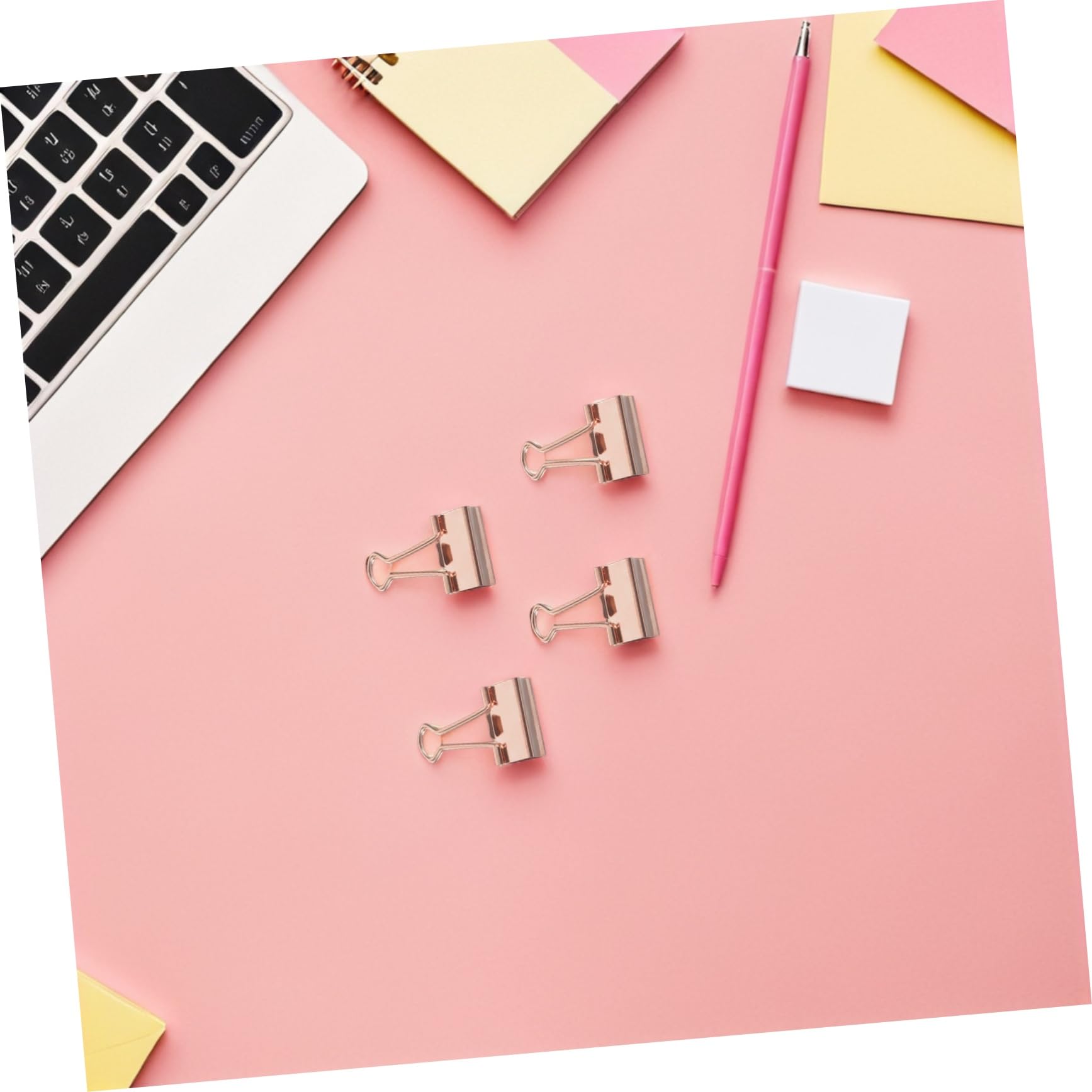 VILLCASE 100pezzi Graffetta Oro Rosa Fermagli Per Raccoglitori in Metallo Clip Per Cancelleria Per Organizzare Documenti Uso in Ufficio e Casa Fermaglio Per Ufficio
