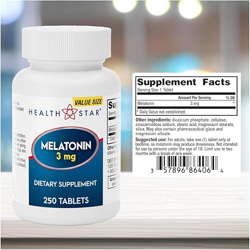 Miniatura 3 de GeriCare Tabletas de melatonina de 3 mg, equilibra la rutina nocturna  Ayuda a adaptarse a los horarios cambiantes  Promueve noches de descanso