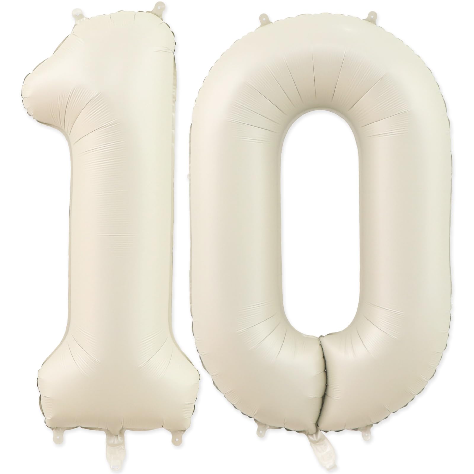 Photo 1 of 10 Balloon, Number 10 Balloons, Number Balloons 40 Inch, Sand White Large Big Foil Number Balloons for Birthday Party Graduation Wedding Anniversary Baby Shower Bachelorette Decoration Supplies