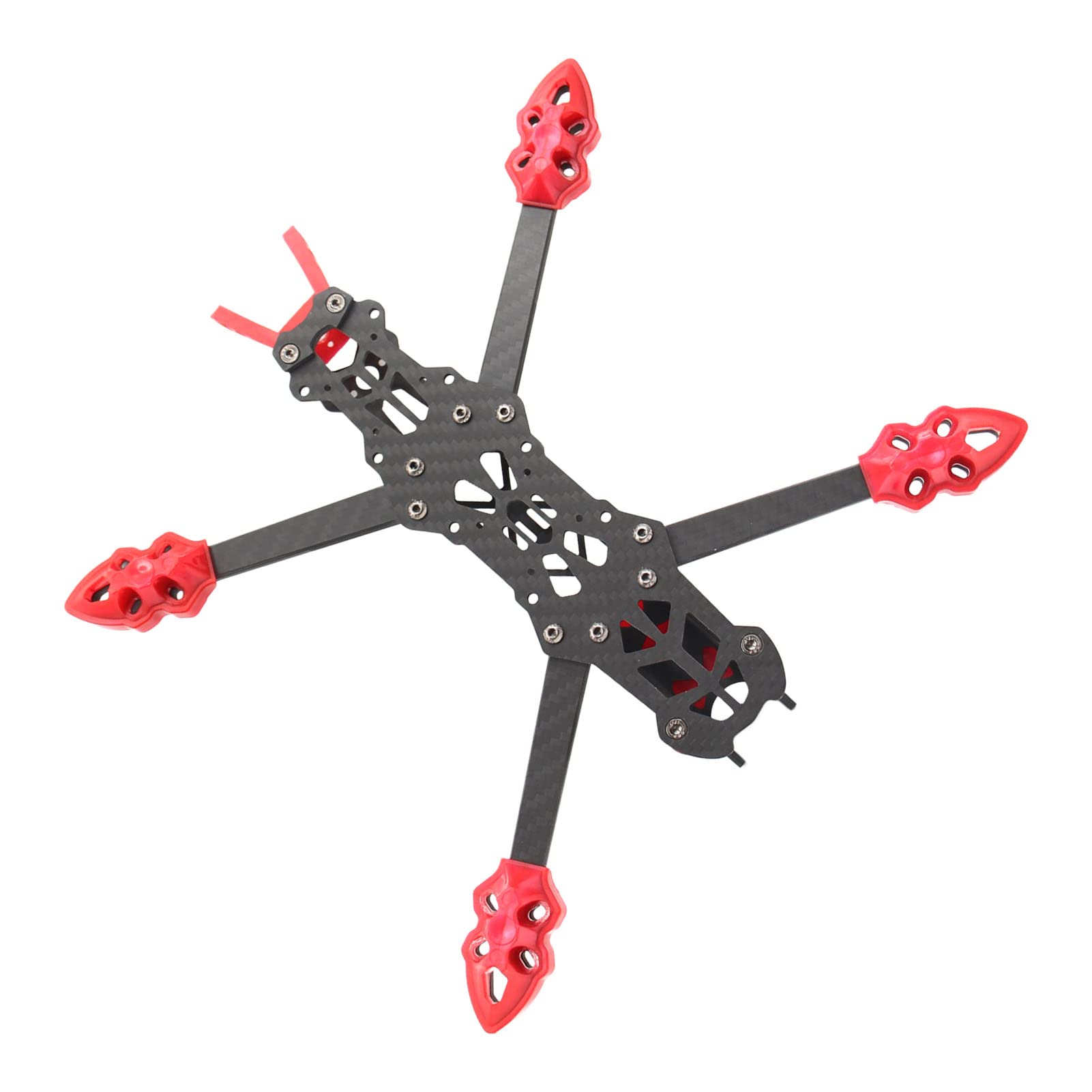 para el marco de drones de carreras FPV, distancia entre ejes de 225 mm, marco de quadcopter de fibra de carbono para accesorios de drones RC, liviano y duradero, fácil (Rojo)