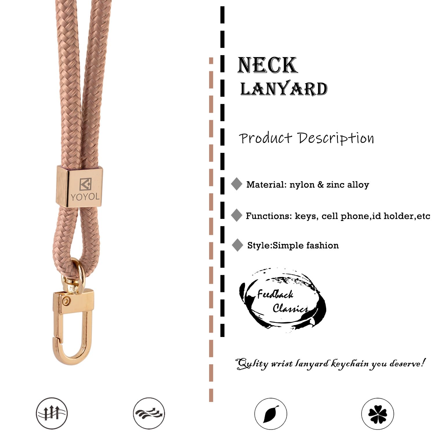 YOYOL Neck Lanyard Key Chain Premium Quality Necklet Strap Holder,for Id Badge,Keys,Wallet, for Men Women Cool Lanyards - Image 2