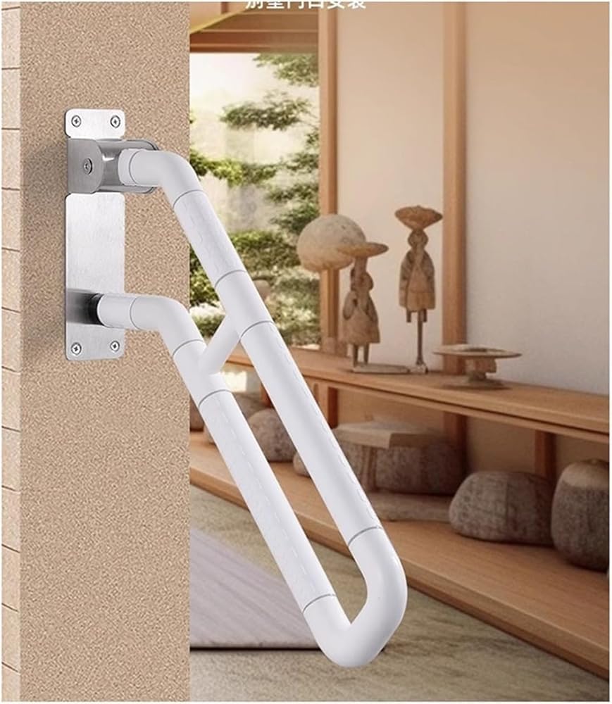 Ringhiera da Parete per gradini, Modello Pieghevole, corrimano a Forma di U, Barra Ribaltabile, bracciolo Montato, Super portante per Giardino, terrazza, Garage (Dimensioni: 75 cm,