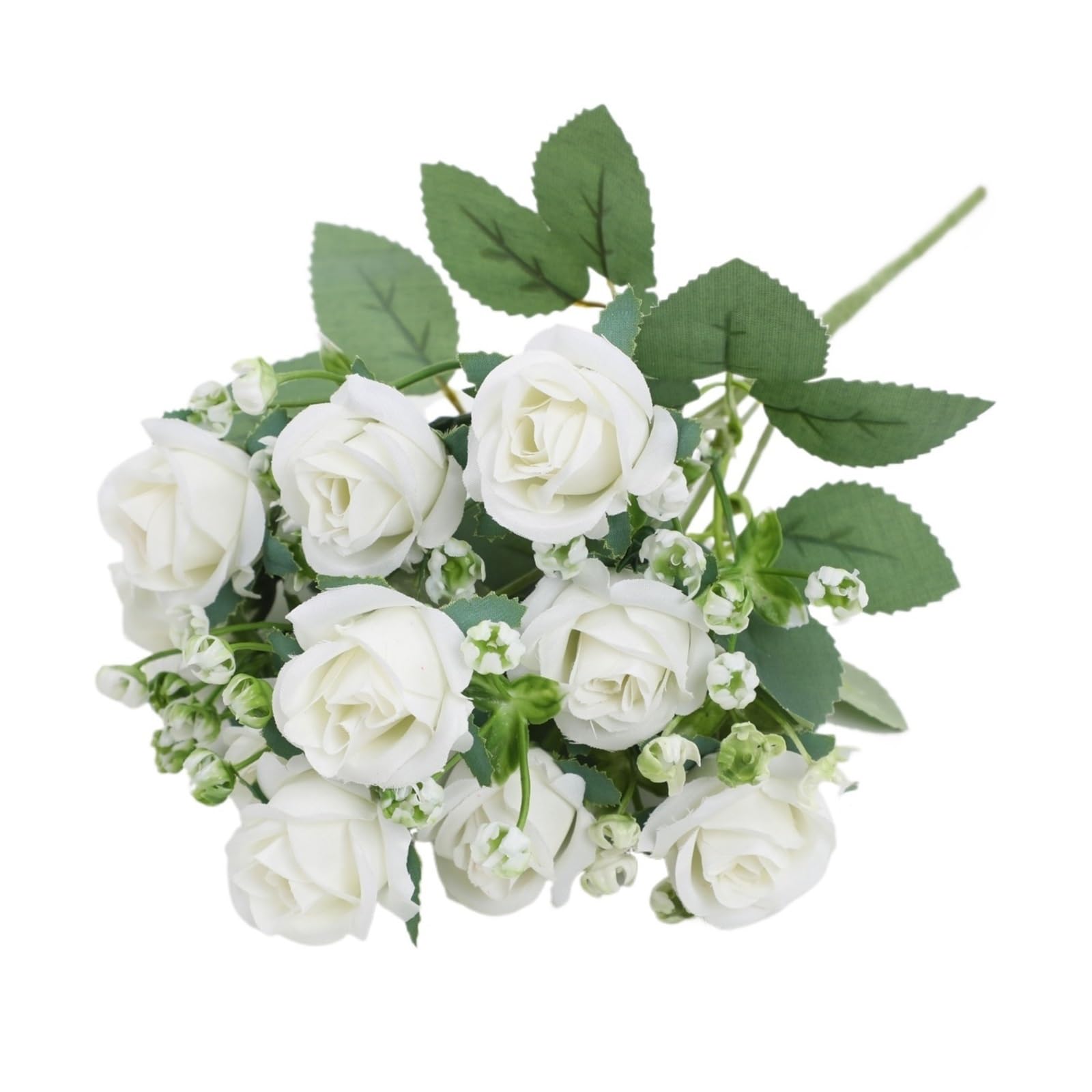 Casetlong 1Pc Artificial Flowers Bouquet 32CM Silk Fake For Home Decor Garden Wedding Decoration Flower Arrangement(White)