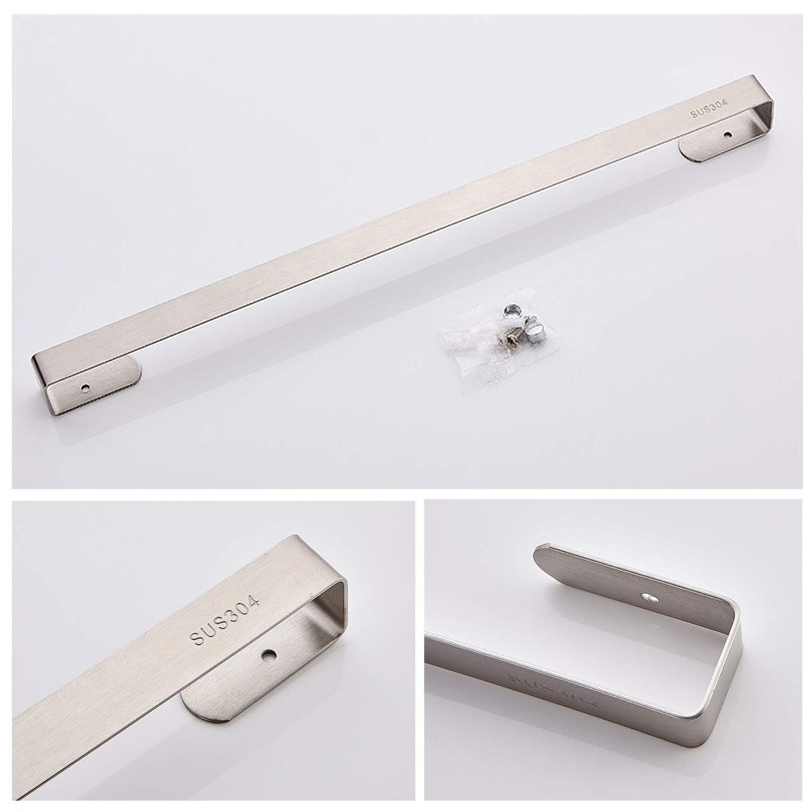 Portasciugamani da parete in acciaio inox, 30 cm, resistente, per bagno e portasciugamani, elegante finitura argentata, design salvaspazio per arredamento moderno