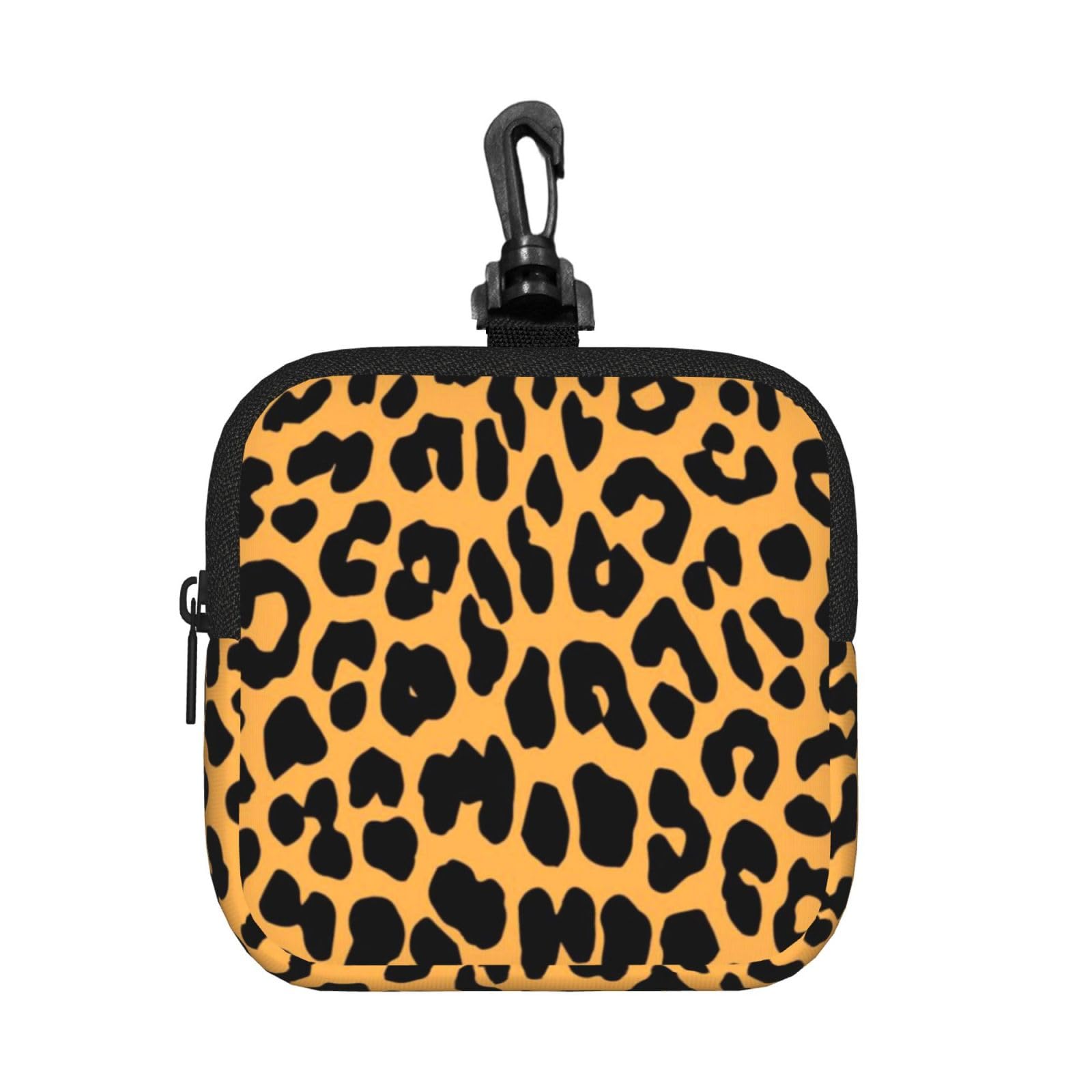 Ercgad Unisex Black Leopard Print Print Square Storage Bag Travel Toiletry Cosmetic Organizer Pouch Lightweight Reusable