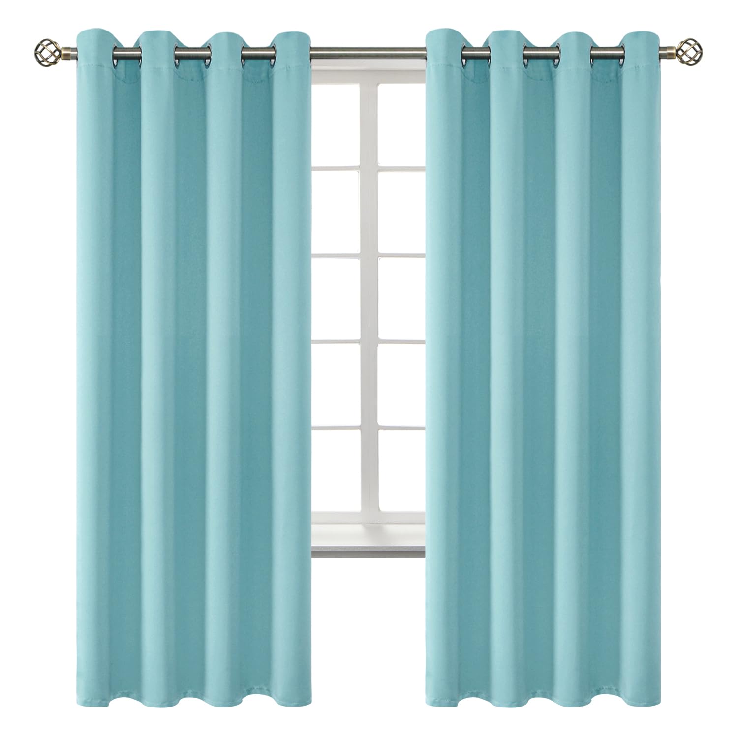BGment Baby Blue Blackout Curtains for Bedroom 69 Inch Long - 2 Panels