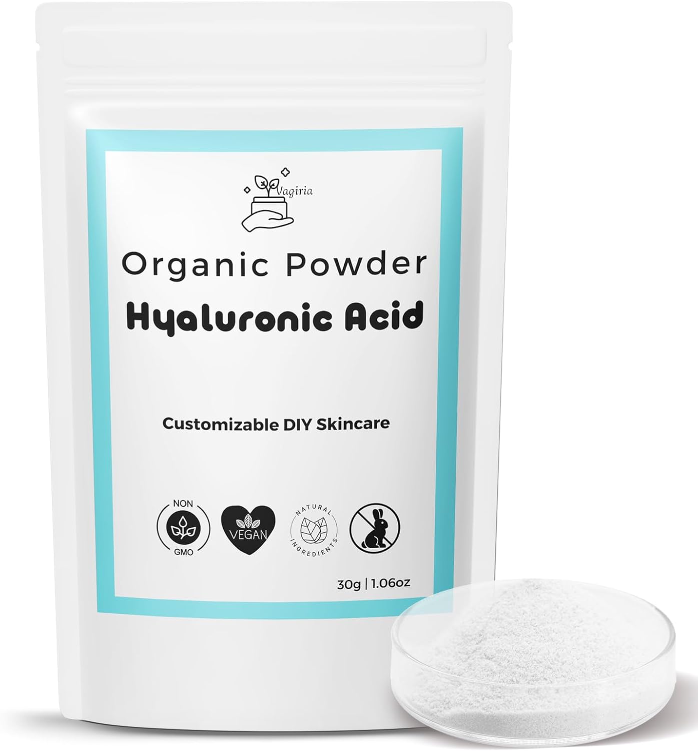 Hyaluronic Acid Powder for DIY Skincare - 99% Purity, Ultimate Moisturizer, Smoother Skin, Wrinkle-Reducing Elixir, Perfect for Post-Peel Care