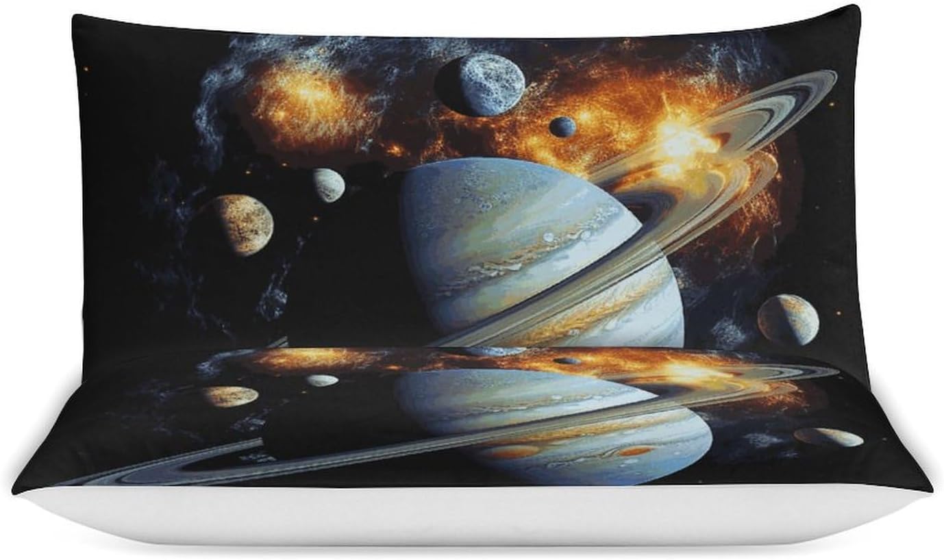 Planet Jupiter Duvet Cover Set 86"x70" - 3 Piece Bedding Set for All Season (1 Quilt Cover & 2 Pillow Shams) Soft Double Brushed Comforter Cover, Zipper Closure, No Comforter
