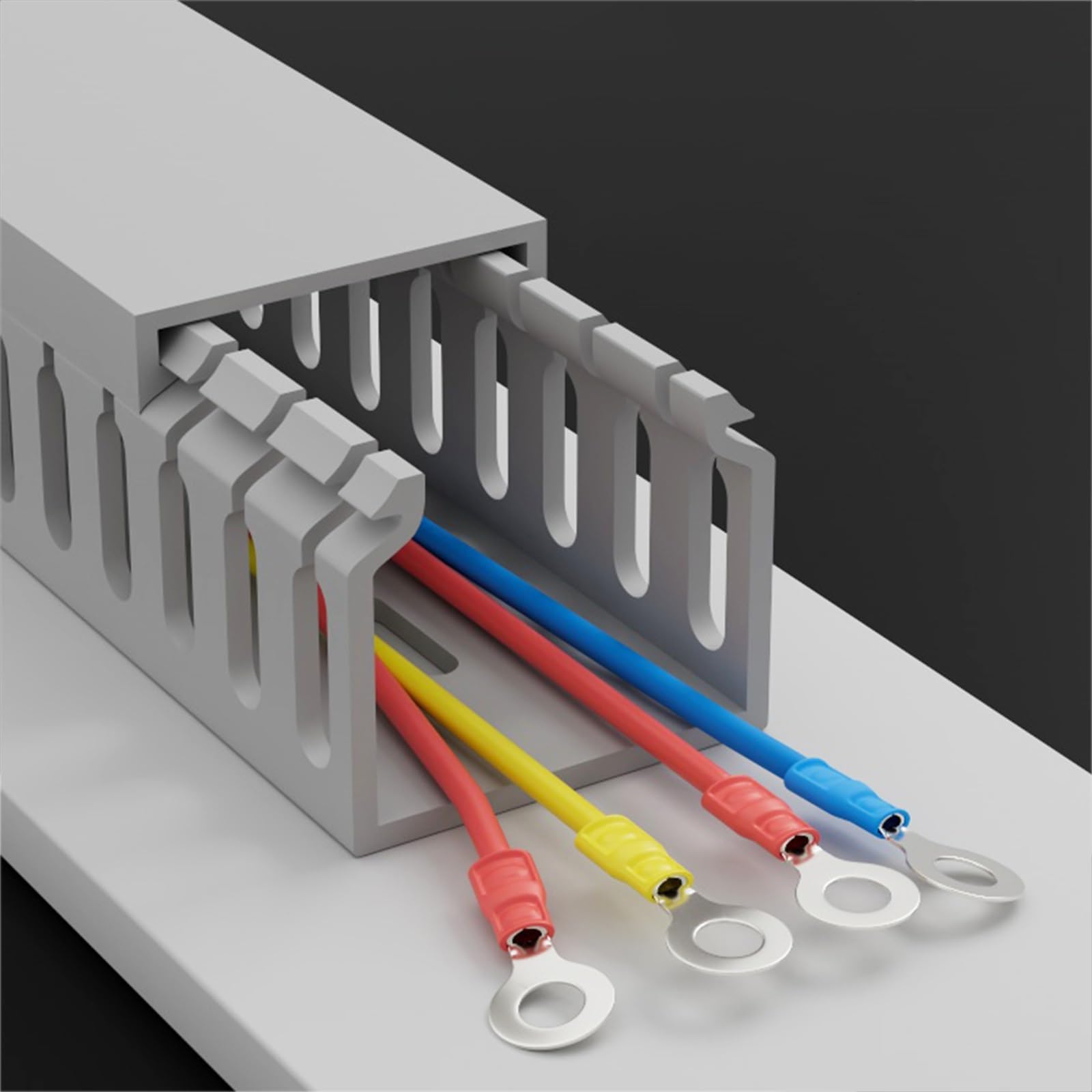 Kabelk mit offenem Schlitz, zuschneidbar, 100 cm Länge, Dekoration, PVC, Netzwerkkabel-Verteiler für Büro, Konferenzraum, Schule, Kabelmanagement-Kit