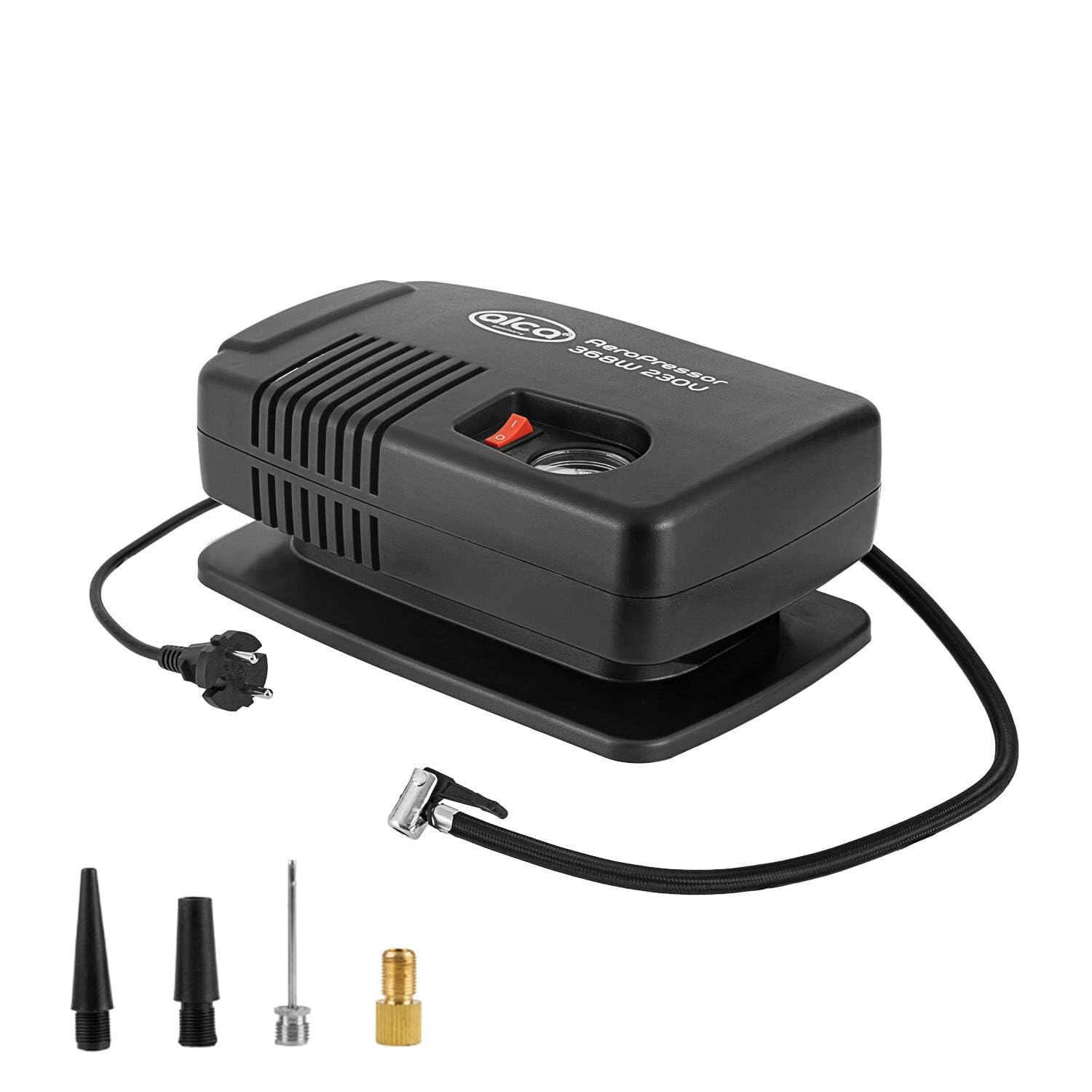 alca® Kompresor samochodowy i rowerowy – elektryczna pompka powietrza, kompresor 230 V, 8,8 bar, gniazdko