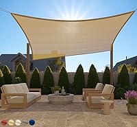Gorilla Grip 8x10 FT Heavy Duty Shade Sail Sun Shade - UV Protection Up to 87%, Tear & Rust Resistant, Breathable Curved Edge Canopy for Patio Garden - Sand
