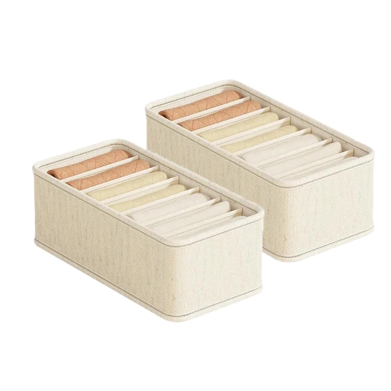 BAYNOPURIN Sock Storage Box 20/6/7Grids Cation PP Sock Bra Pants Simplicity Organizers Of Cabinets And Drawers Home Sorting Boxes Storage Organizer Box(7 grids-2pcs)