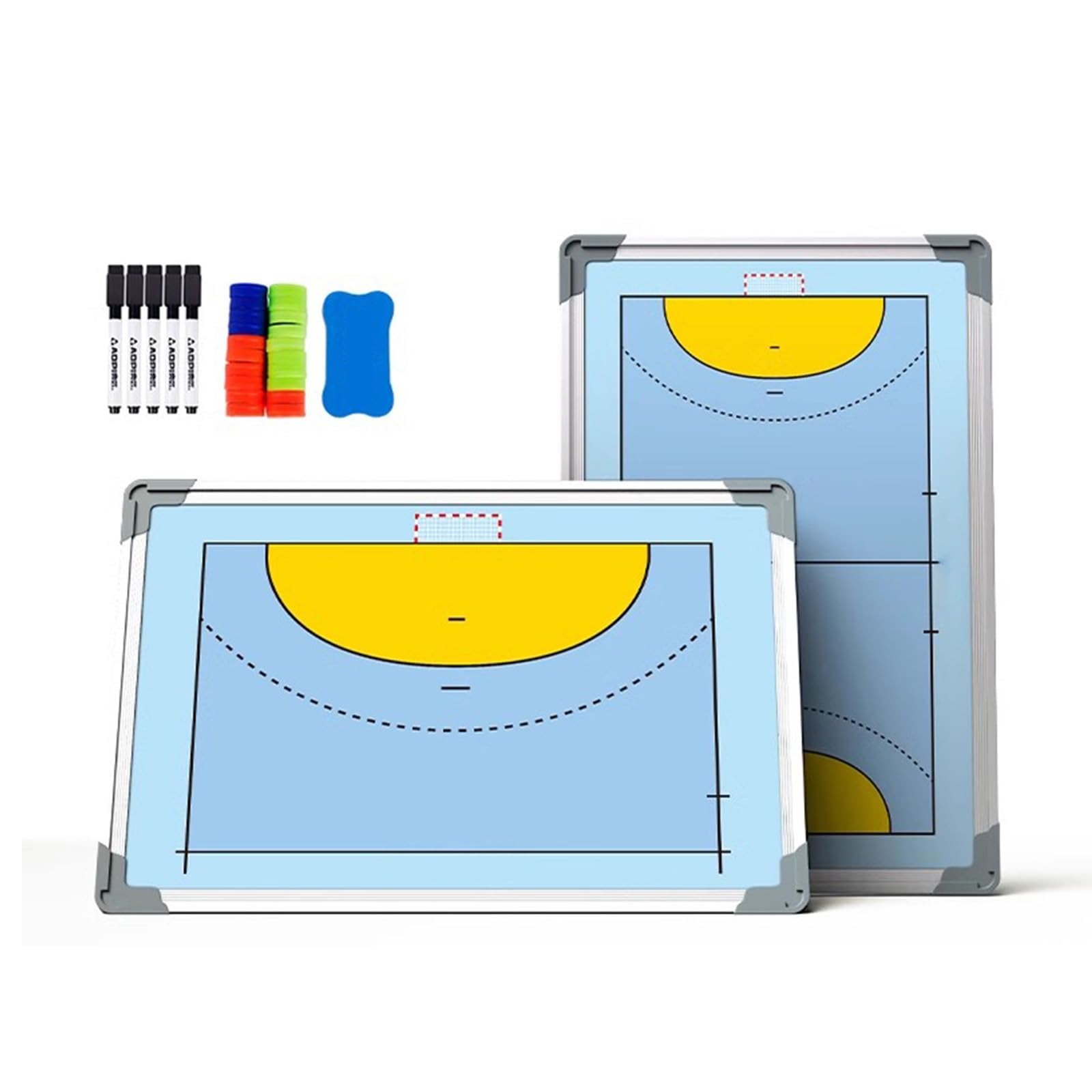 LCGDJMOO Tactical Handball Coach Board, Magnetic Handball Lineup Board, Double-Sided Clipboard for Coaching, with Chess Pieces, Pen and Eraser, for Handball Coaching, Competitions