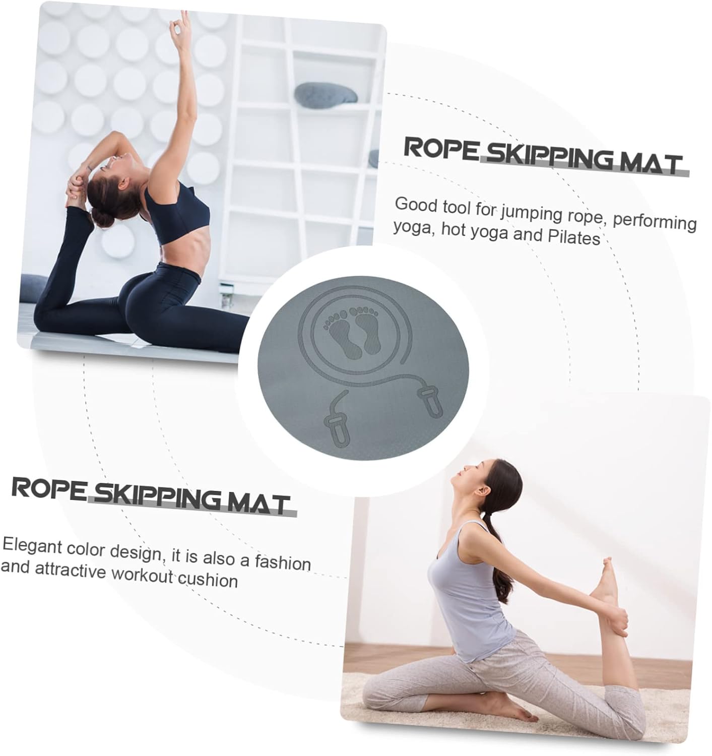 Gym Mat Shockproof Jump Rope Cushion Indoor Skipping Mat Fitness Equipment