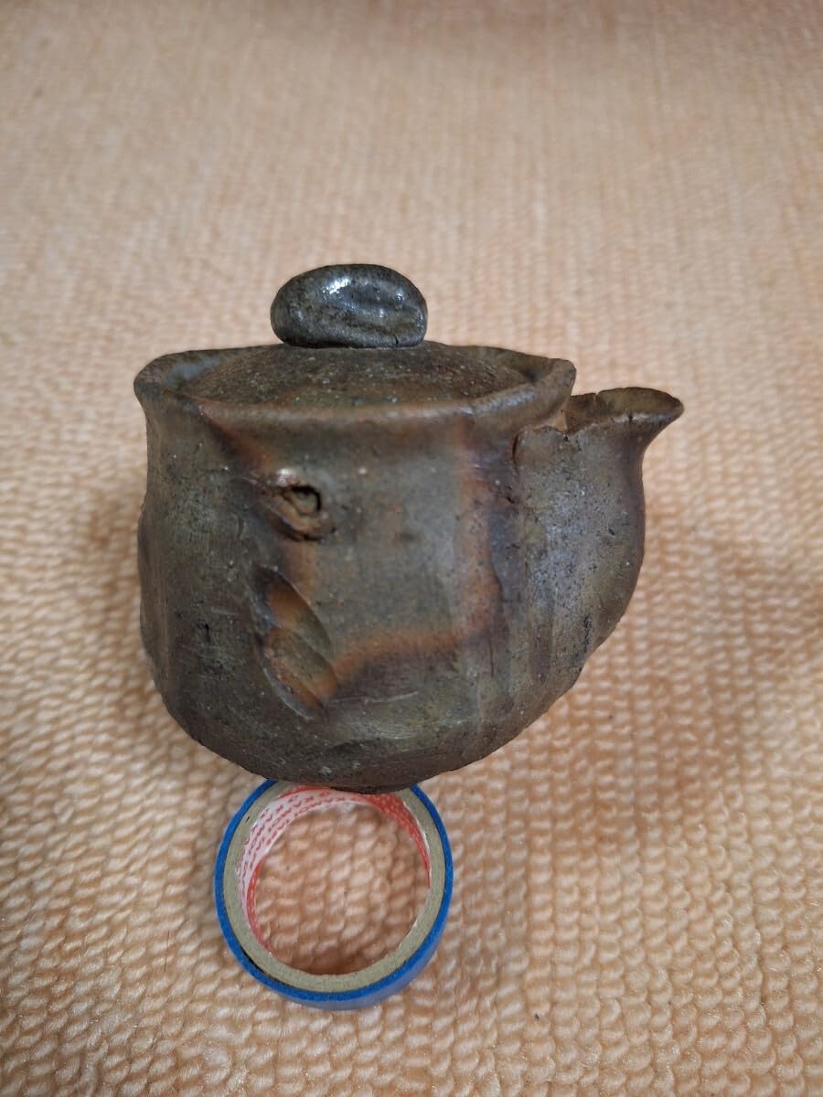 備前焼手びねり宝瓶 竹摘み さんぎり B