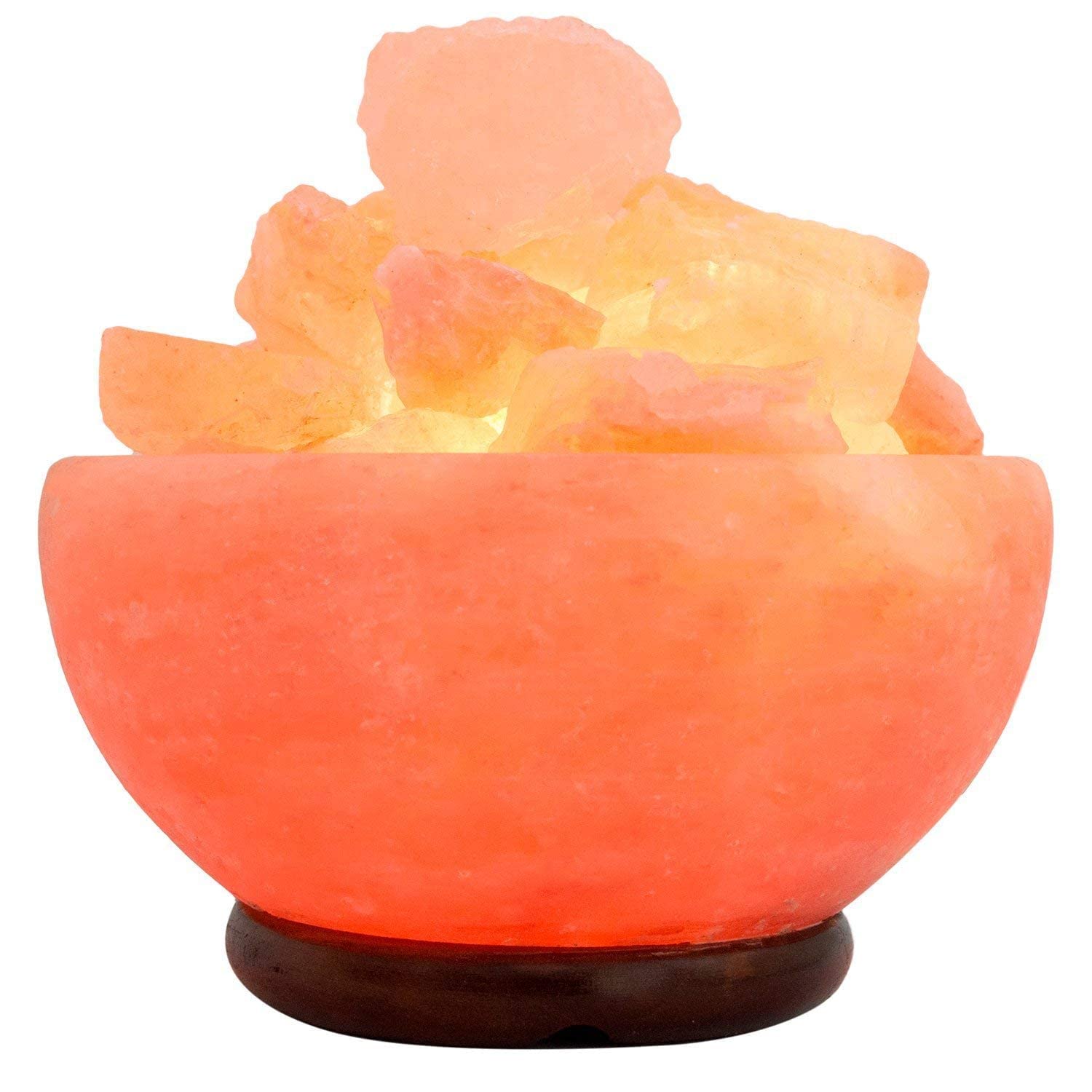 Birsppy Yeegfeyeyy RZSAIDA Himalayan Salt Lamp Bowl Shape with Salt Chips, 6ft UL-Approved Cord with Dimmer Switch