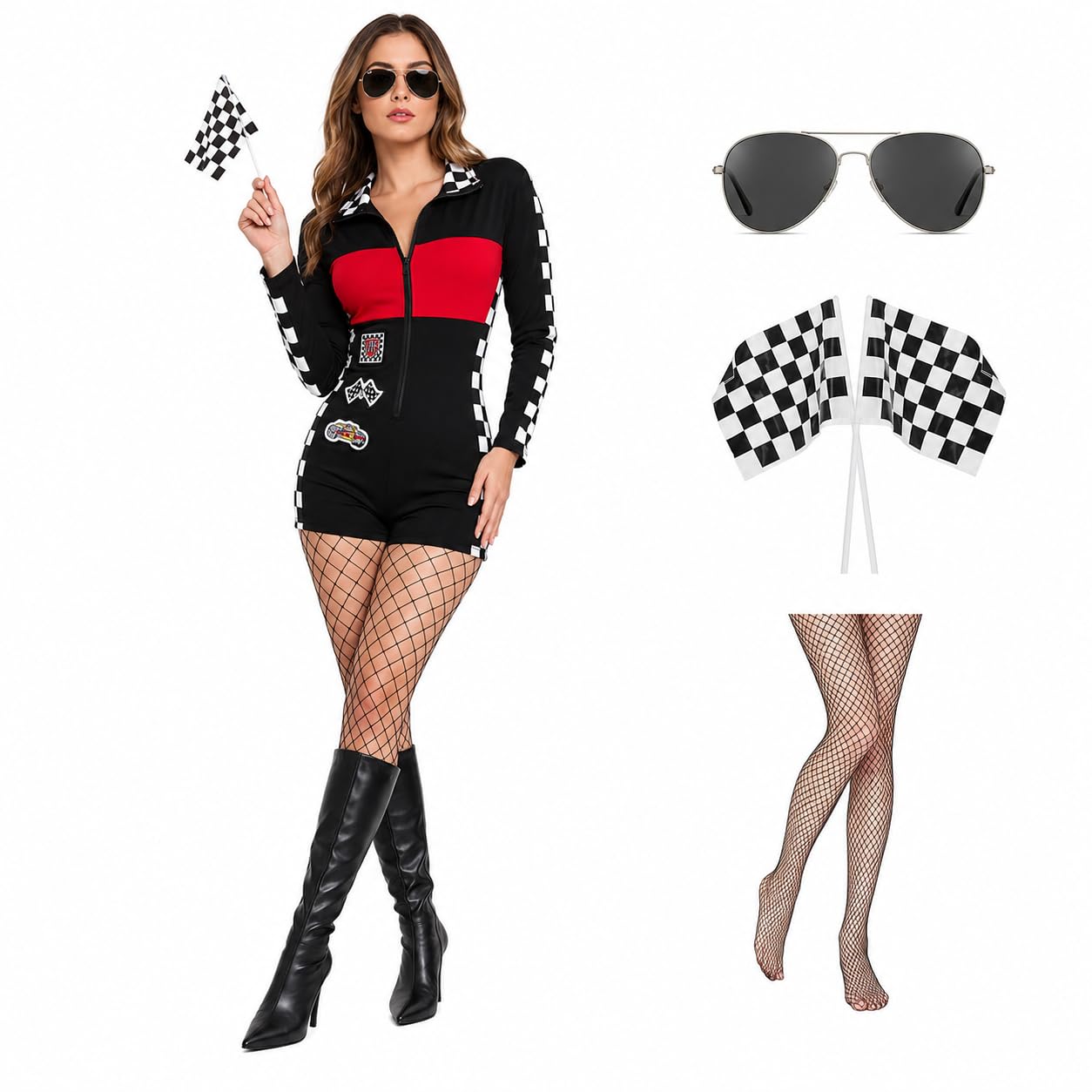 Halloween Race Car Driver Costume Women
