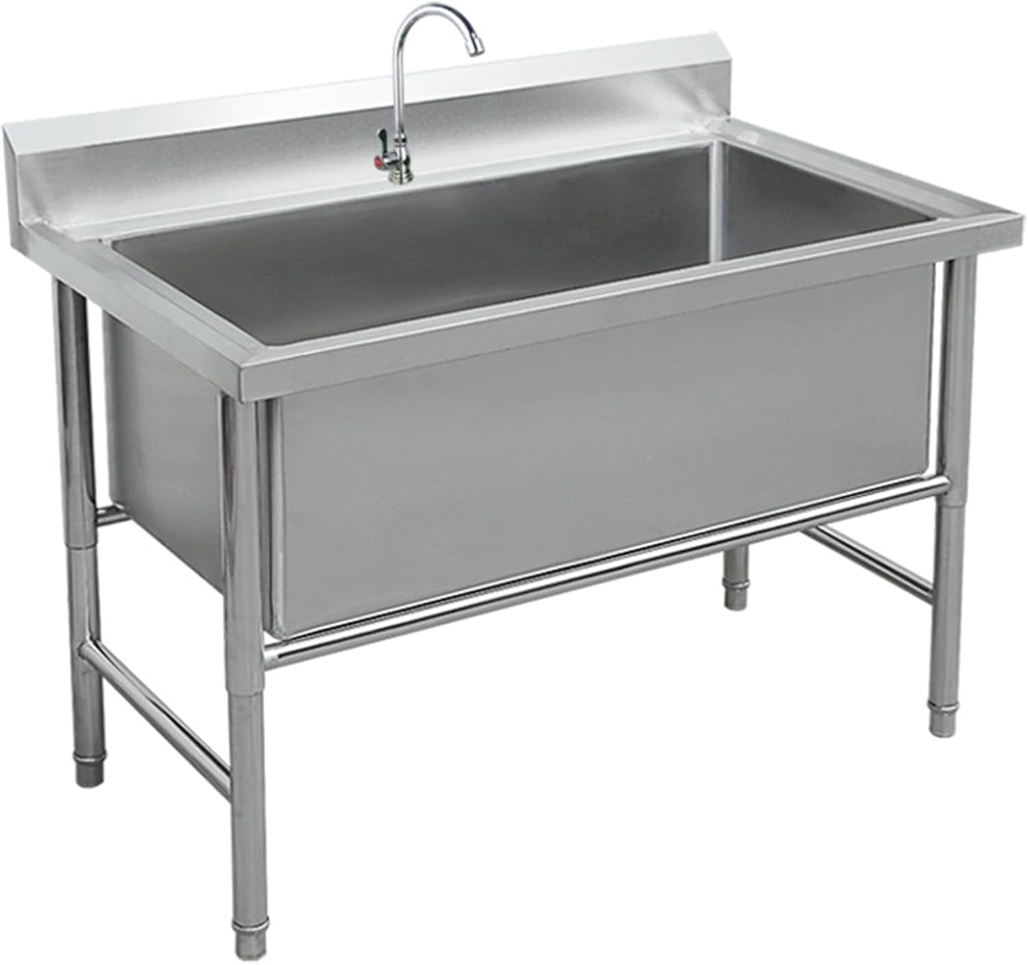 WIQUYBML Freestanding Stainless Steel Sink, Utility Sink,1 Compartment Commercial Kitchen Sink,kitchen Sink Industrial Sink,commercial