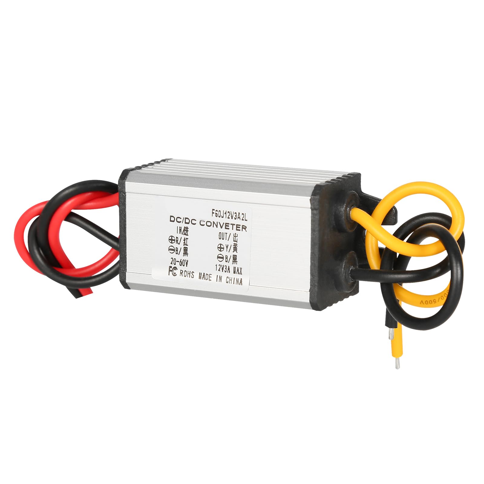 24V/36V/48V Step Down to 12V Voltage Reducer Converter, Automatic Buck DC 3A Regulator, Waterproof Power Supply Module Transformer, Volt Limiter Adapter for Instrumentation, Automotive