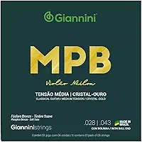 ENCORDOAMENTO PARA VIOLÃO NYLON CRISTAL-OURO TENSÃO MÉDIA COM BOLINHA GENWG – GIANNINI