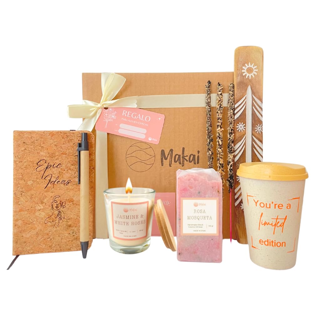 Pack regalo mujer, vela aromatica, jabon de manos, bloc de notas, aromaterapia incienso, caja regalo cumpleaños, regalos cumpleaños mujer (Pack Regalo Mujer)