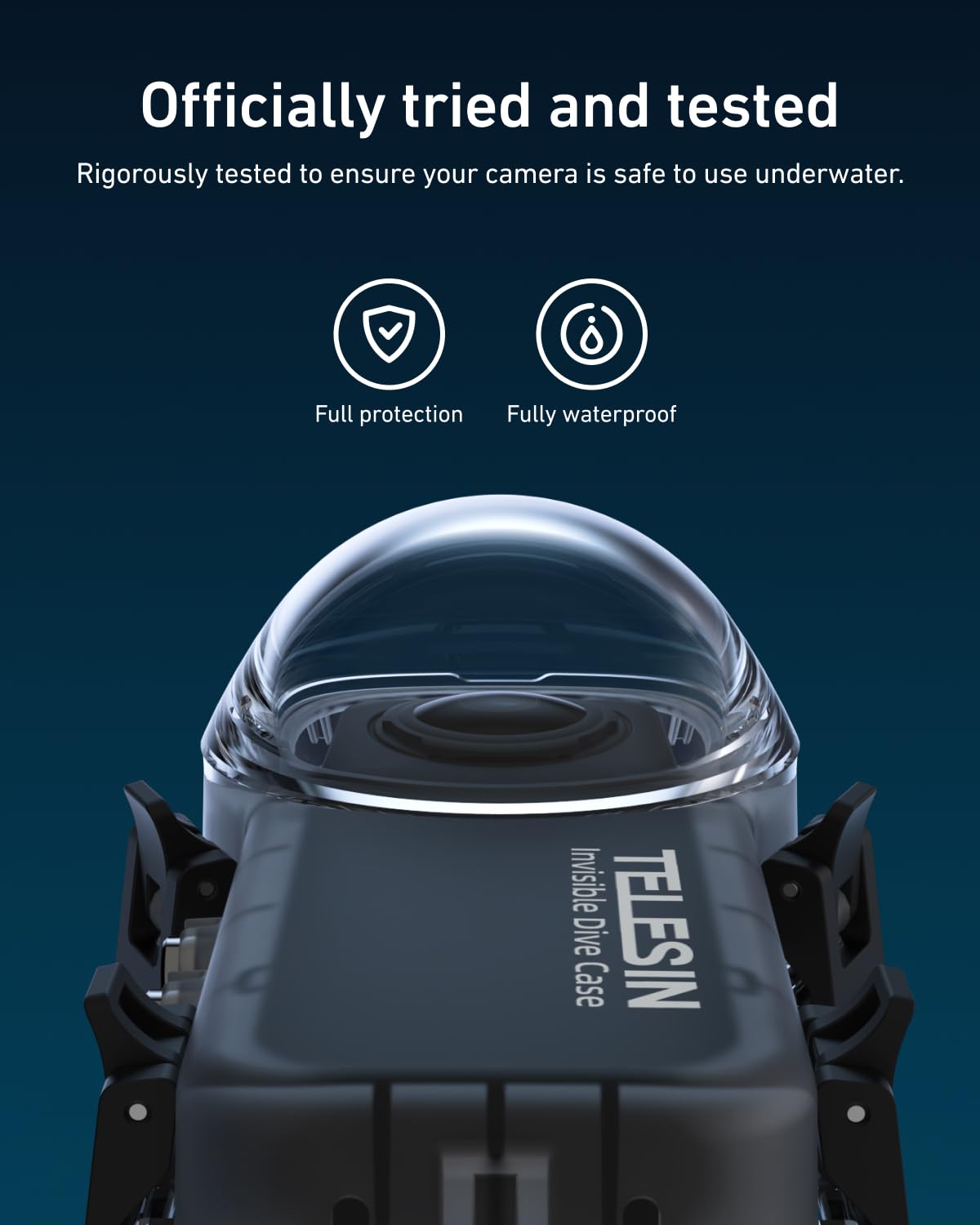 TELESIN Unsichtbares Tauchgehäuse für Insta360 X4, 50m Wasserdicht, Unterwasser-Schutzhülle