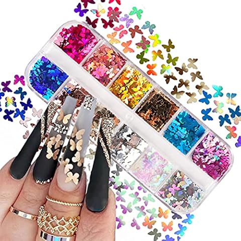 CAVAD Holographic Butterfly Nail Art Flakes Cover