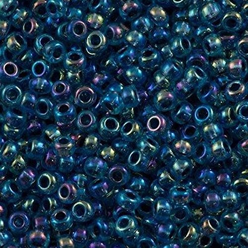 Miyuki Seed Beads Round 6/0 20g Blue Lined Aqua AB