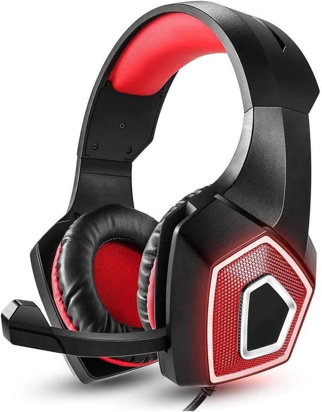 Auriculares con cancelación de Ruido con micrófono for Llamadas telefónicas y Juegos (Color : Red)