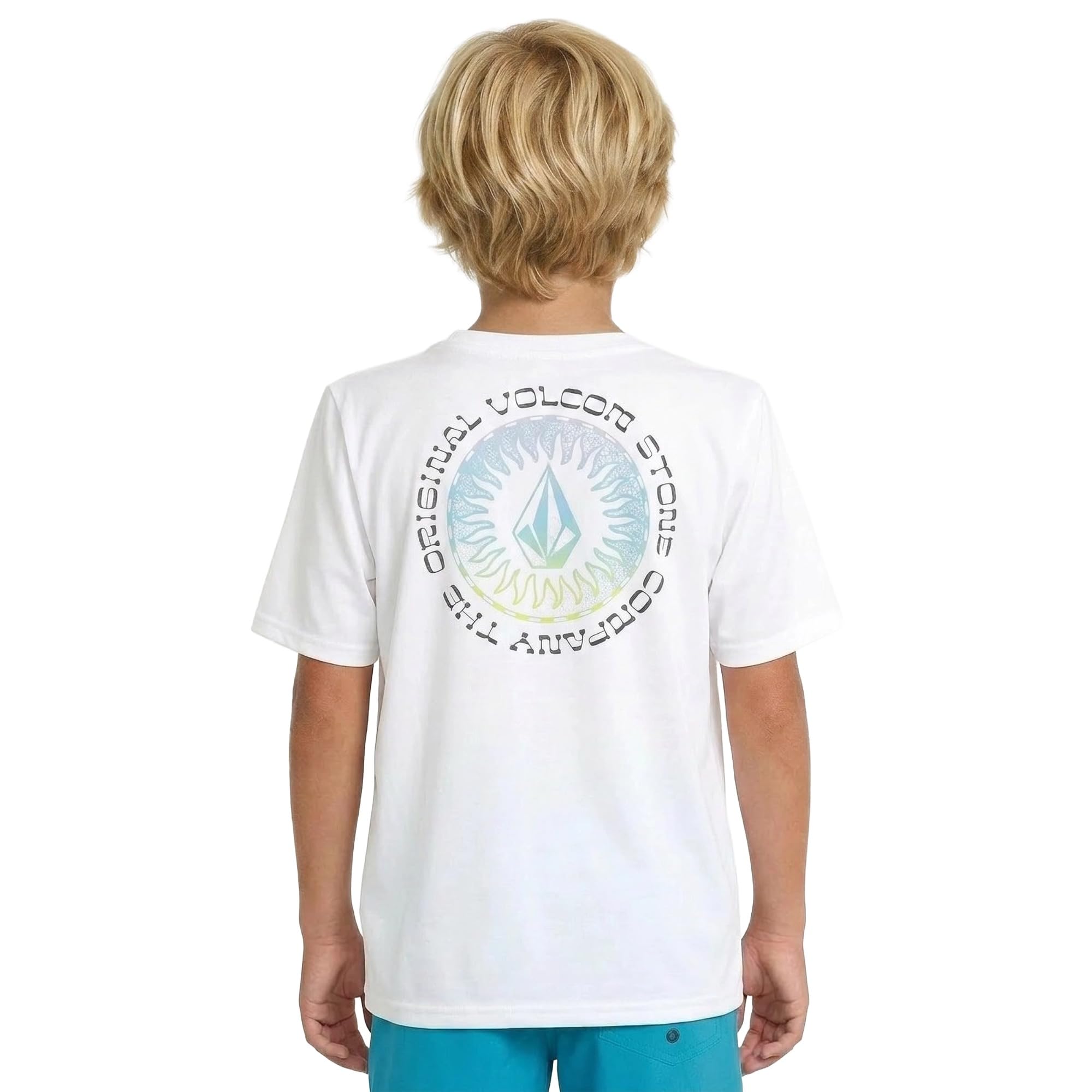 Volcom Kurzärmeliges Rashguard-Sonnenshirt für Jungen, LSF 50+, UV-Sonnenschutz, Badeoberteil für große Jungen