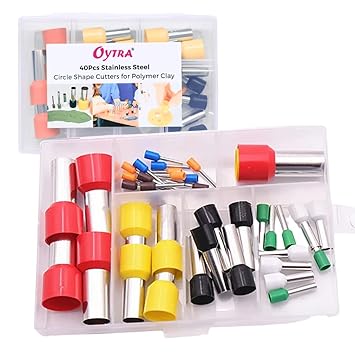 Cutters for Polymer Clay Round Circle Shape Cutter Jewelry Making Baking Cakes Fondant (40 Pcs/Set)