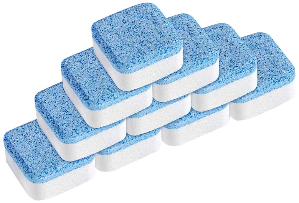Entraxa 10pcs Washing Machine Cleaner Tablets, Solid Washer Deep Cleaning Tablet, for Front and Top Load Washers,10 Tablets (Pack - 10)