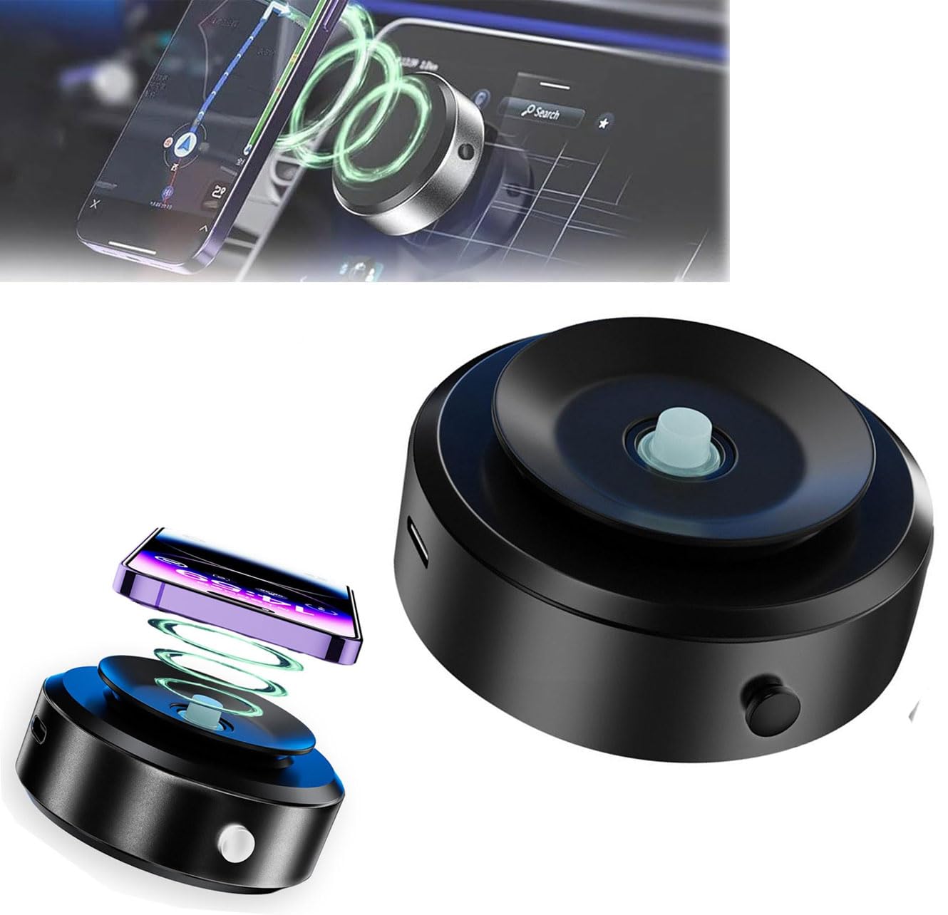 Amazon.co.jp: SeaAZqurtles マグネット式車載吸盤ホルダー 360°3D回転