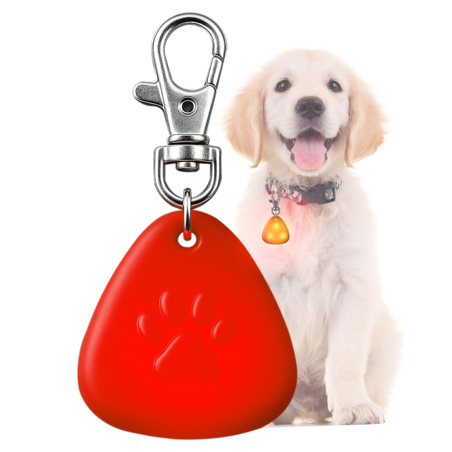 QUELIEN LED-Sicherheitsanhänger für Hunde – Nachtsichtbarkeit, langlebig, lange Akkulaufzeit, einfach anzubringen, für alle Hunde geeignet, Rot
