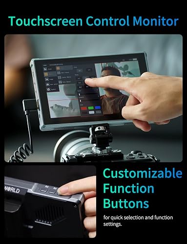 FEELWORLD FW759PRO 7 Inch Touch Screen Camera Monitor 1920 x 1080 Full HD 4K HDMI Input/Output with Focus Peaking, 9:16 Marker, 178° Wide Angle Includes F550 2200mAh Battery and Bag - 4